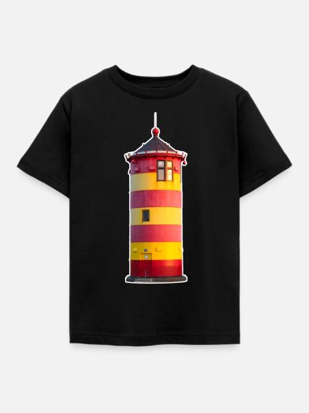 Pilsumer Leuchtturm - Kinder T-Shirt - Schwarz