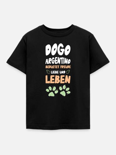 Dogo Argentino Lebensfreude - Kinder T-Shirt - Schwarz