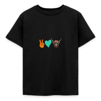 Cow Cattle Highland Cattle - Kids' T-Shirt - black - Front - AI Model Kid Female (0cm)