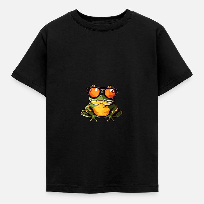 Frosch Lustig Cool - Børne-T-shirt - sort
