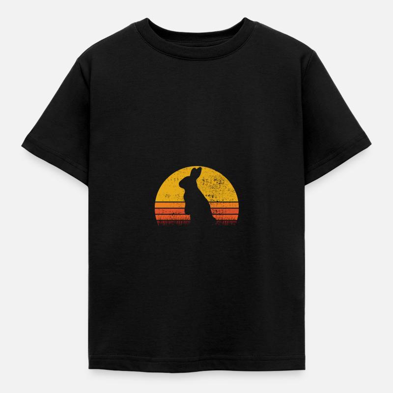 Lapin de Pâques Lapin Lapin Lapin Sunset Retro Gift - T-shirt Enfant - noir