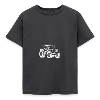 Traktor Symbol Farmer - Kinder T-Shirt - Dunkelgrau - Vorne - AI Model Kid Female (0cm)