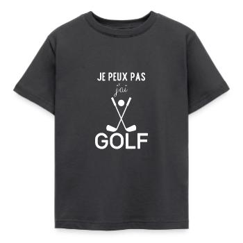 Je peux pas j'ai golf - T-shirt Enfant - charbon - Devant - AI Model Kid Female (0cm)