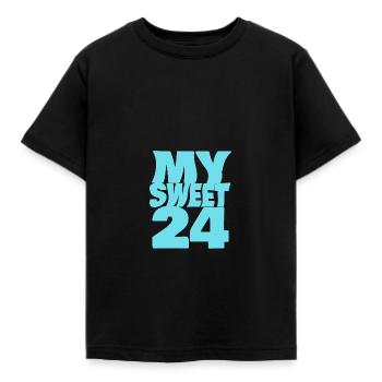 Sweet 24 - Kinder T-Shirt - Schwarz - Vorne - AI Model Kid Female (0cm)