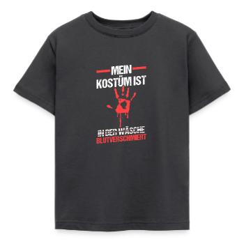 My costume is smeared with blood in the laundry - Kids' T-Shirt - dark grey - Front - AI Model Kid Female (0cm)