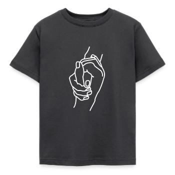 Hände Halten - Kinder T-Shirt - Dunkelgrau - Vorne - AI Model Kid Female (0cm)