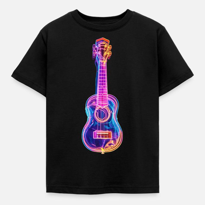 Ukulele - Kids' T-Shirt - black