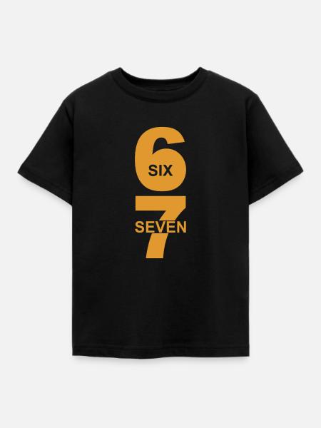 Six Seven - 67 - Meme - Basketball - 6-7 - Kinder T-Shirt - Schwarz