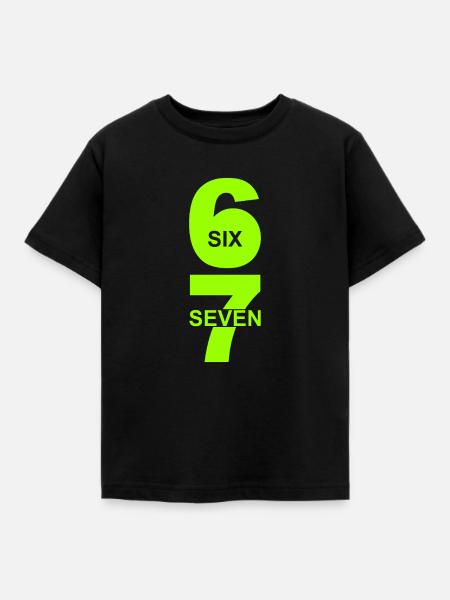 Six Seven - 67 - Meme - Basketball - 6-7 - Kinder T-Shirt - Schwarz