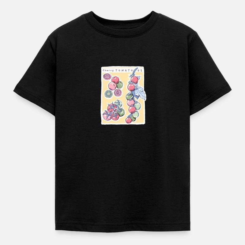 Cherrytomater - tegning - Børne-T-shirt - sort