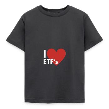 I Love ETF Indexfonds Sparen Anlage - Kinder T-Shirt - Dunkelgrau - Vorne - AI Model Kid Female (0cm)