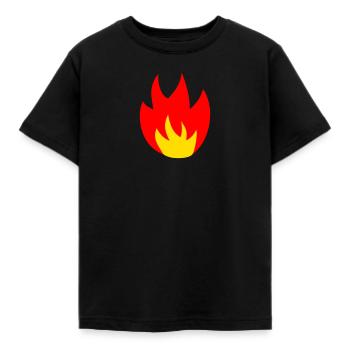 Flamme Flammes Flammes Rouge Jaune Symbole Icône Graphique - T-shirt Enfant - noir - Devant - AI Model Kid Female (0cm)
