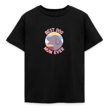 best dog mum ever - Kids' T-Shirt - black - Front - AI Model Kid Female (0cm)