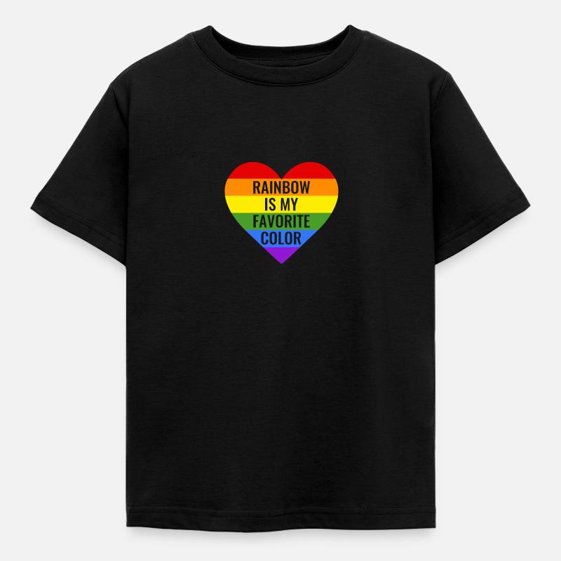 L'arcobaleno è il mio colore preferito - Maglietta per bambini - nero