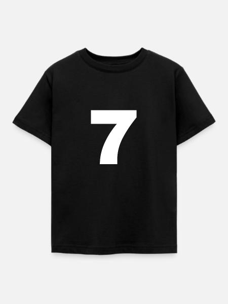 7 - Kinder T-Shirt - Schwarz
