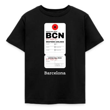 Barcelona - Kinder T-Shirt - Schwarz - Vorne - AI Model Kid Female (0cm)