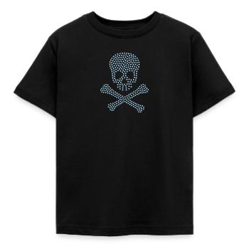 Totenkopf Diamantblau - Kinder T-Shirt - Schwarz - Vorne - AI Model Kid Female (0cm)