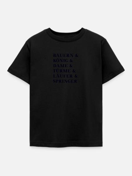 Schach Schachfiguren Geschenkidee - Kinder T-Shirt - Schwarz