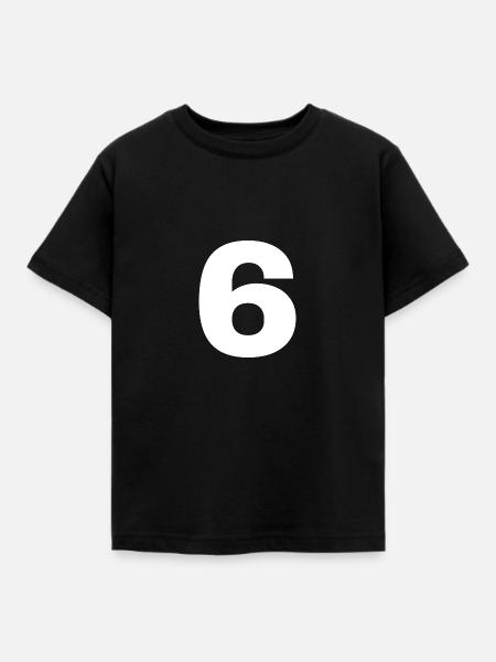 6 - Kinder T-Shirt - Schwarz