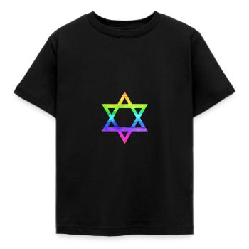 Arc en ciel étoile de David - T-shirt Enfant - noir - Devant - AI Model Kid Female (0cm)