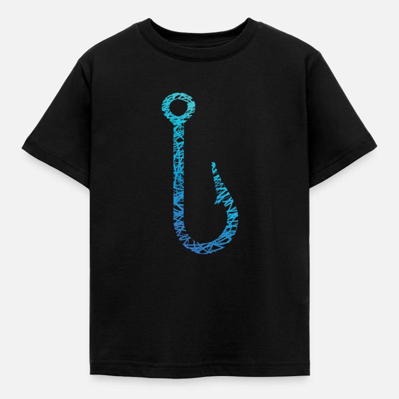 Crochet de pêche Crochet Griffonner Couleurs Pêcheur - T-shirt Enfant - noir