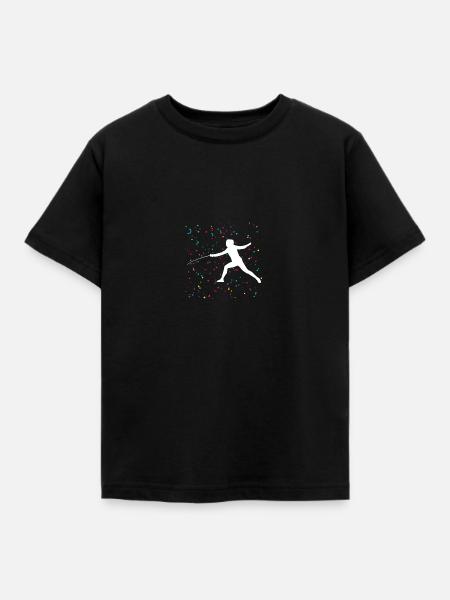Fechter Fechten - Kinder T-Shirt - Schwarz