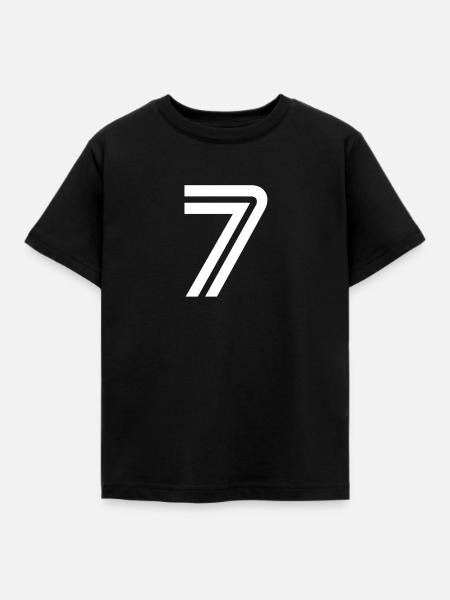 Rückennummer 7 - Kinder T-Shirt - Schwarz