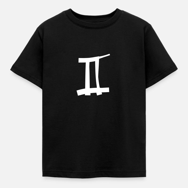 Zwilling Sternzeichen - Kinder T-Shirt - Schwarz
