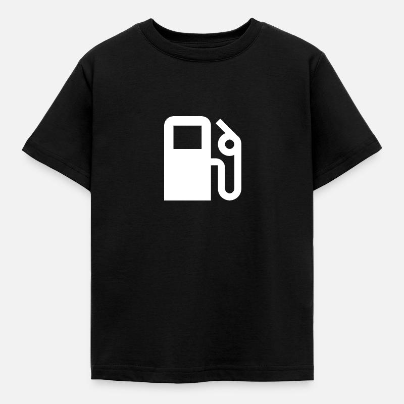 Zapfsäule | Weiß | Geschenkidee - Kinder T-Shirt - Schwarz