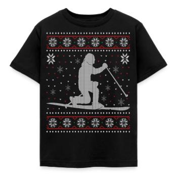 Telemark - Ugly Christmas - Kids' T-Shirt - black - Front - AI Model Kid Female (0cm)