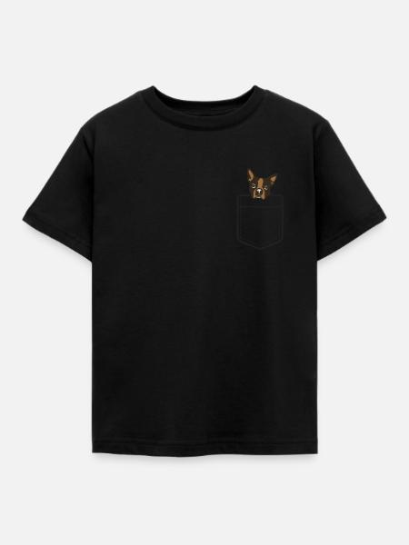 Taschen-Rehpinscher lustige Bilder - Kinder T-Shirt - Schwarz