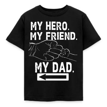 mon héros mon ami mon père mon héros mon papa - T-shirt Enfant - noir - Devant - AI Model Kid Female (0cm)