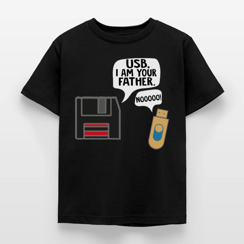 Computer Programmer Nerd USB I at your father Kids' T-Shirt