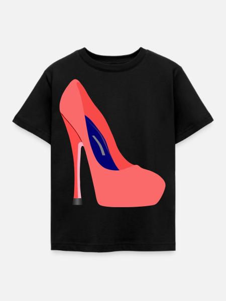 Highheels Stiletto Schuh - Kinder T-Shirt - Schwarz