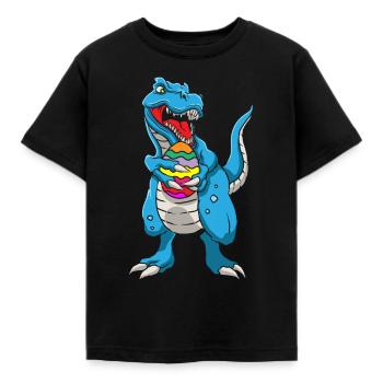 Dinosaur T-Rex Easter Bunny regalo felice di Pasqua - Maglietta per bambini - nero - Fronte - AI Model Kid Female (0cm)