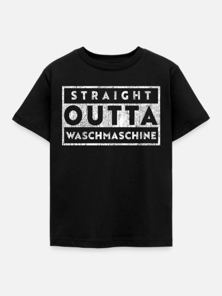 Straight Outta Waschmaschine - Kinder T-Shirt - Schwarz