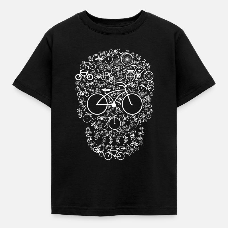 Crâne de bicyclette - T-shirt Enfant - noir