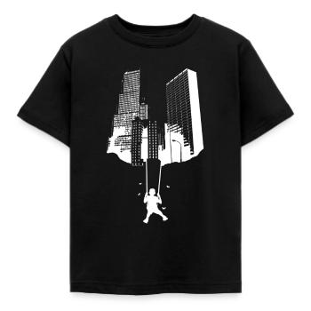 Skyscraper swing - Kids' T-Shirt - black - Front - AI Model Kid Female (0cm)