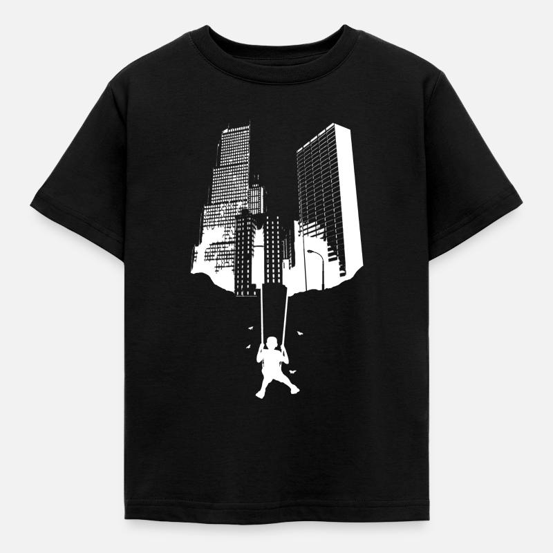 Balançoire gratte-ciel - T-shirt Enfant - noir