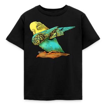 Perruche Perruche Perruche Oiseau Animal - T-shirt Enfant - noir - Devant - AI Model Kid Female (0cm)