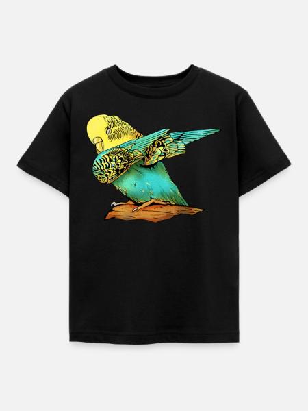 Wellensittich Sittich Papagei Vogel Haustier - Kinder T-Shirt - Schwarz
