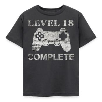 18 ans - 18ème anniversaire Niveau 18 Complete Shirt - T-shirt Enfant - charbon - Devant - AI Model Kid Female (0cm)