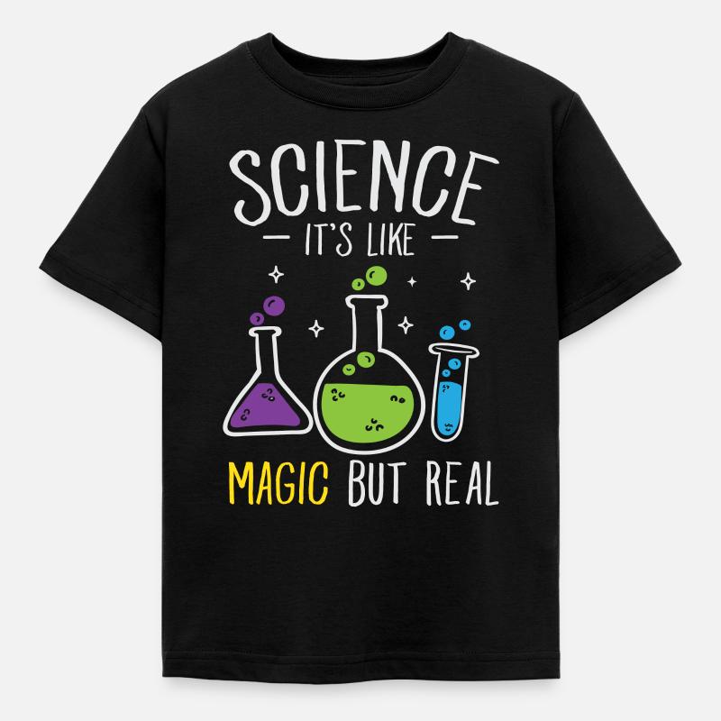 Science Its Like Magic But Real Nerd Geek Geschenk - Kinder T-Shirt - Schwarz