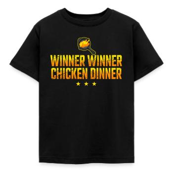 Winner Winner Chicken Dinner PUBG - Kids' T-Shirt - black - Front - AI Model Kid Female (0cm)