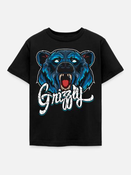 Grizzly - Kinder T-Shirt - Schwarz