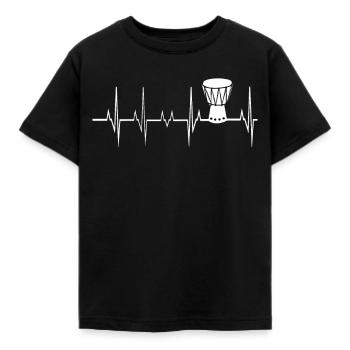 Heartbeat Djembe - Kinder T-Shirt - Schwarz - Vorne - AI Model Kid Female (0cm)