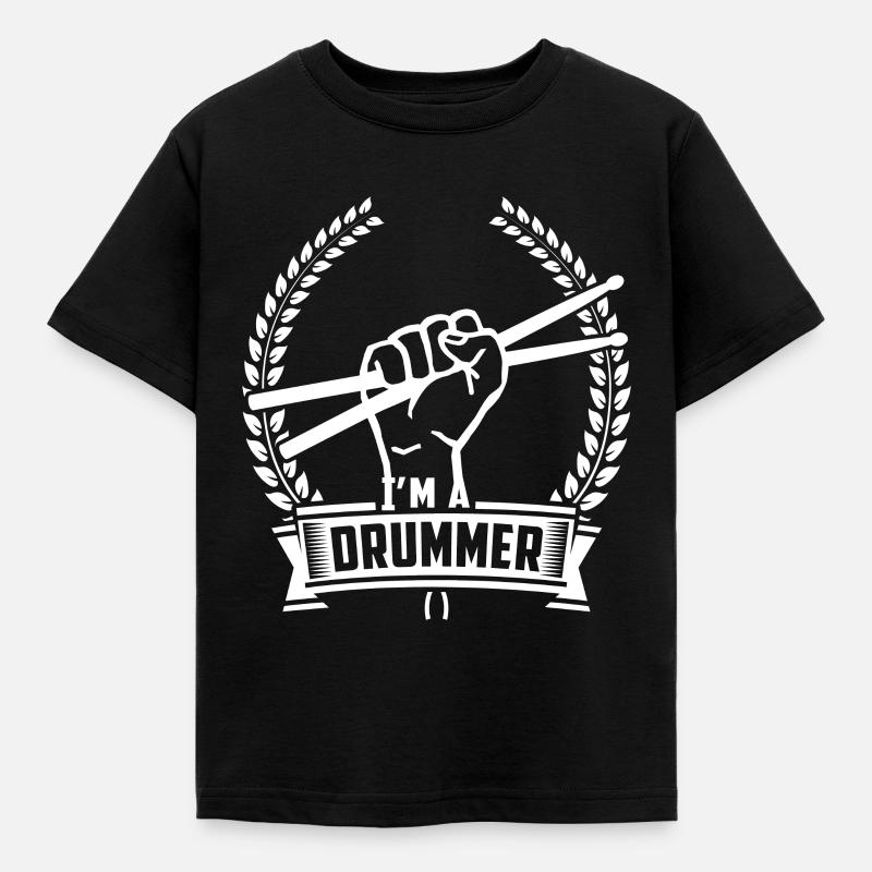 Gift drummer drummer drummer - Kids' T-Shirt - black