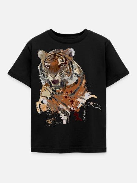 tiger - Kids' T-Shirt - black