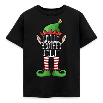 Little Elf Brother Xmas Weihnachts Family Costume - Kinder T-Shirt - Schwarz - Vorne - AI Model Kid Female (0cm)