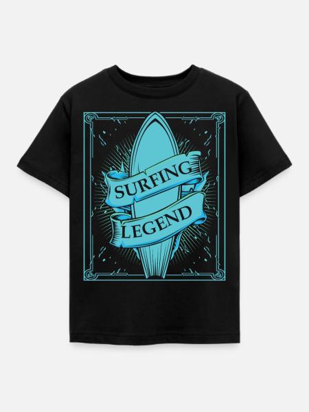 Cool Surfbrett - Kinder T-Shirt - Schwarz